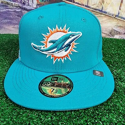 Miami Dolphins New Era 59Fifty Greetings From Miami Fitted Hat Size 7 5/8 (A1)  • $39.95