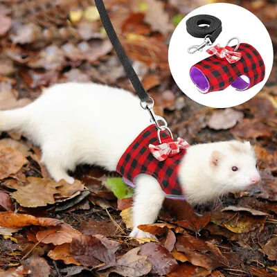 Hamster Rat Ferret Vest Harness Small Pet Adjustable Lead Leash Rope Chest Strap • £4.43