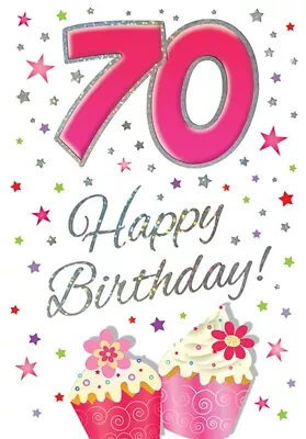 70th Happy Birthday Card For HER - 70 Years Old - Piccadilly Cards 7 X 5 Inches • £3.99