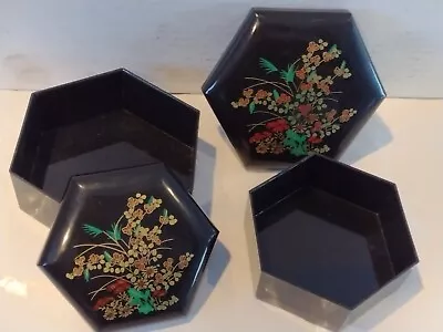 Vintage Asian Gold Flowers  Asian Trinket Jewelry Box Original Made China • $12.99