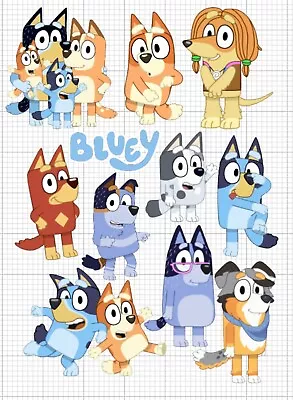 Bluey Characters Edible Icing Cake Images / Uncut Or Pre-cut • £6