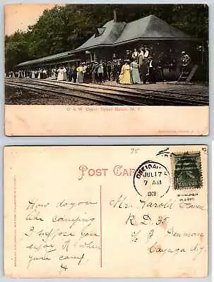 Sylvan Beach New York O & W DEPOT RAILROAD TRAIN STATION Postcard N174 • $9.99