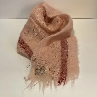 Highlands Scarf Mohair-Wool Blend Made In Scotland 9 X68  Loose Knit • $14