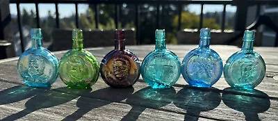 Lot Of 6 Vtg Mini Wheaton Glass Coin Bottles Presidents #’s 1 10 21 27 28 36 • $30