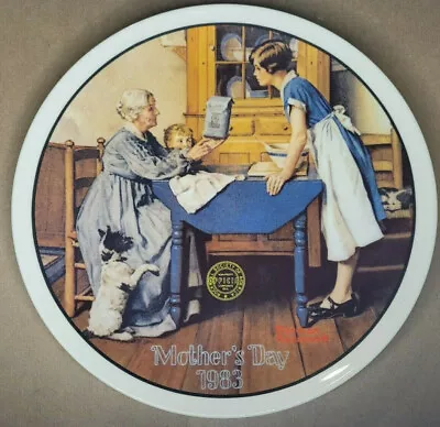 Norman Rockwell Add Two Cups & Love Mother Day Series Collector Plate 1983 • $6.76