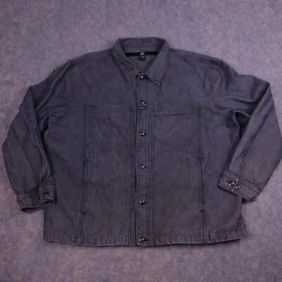 Marithe Francois Girbaud Jean Jacket Men's XXXL Denim 3XL Black Vintage Trucker • $37.99