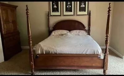 King Size Bed Frame Mahogany 4 Poster • $400