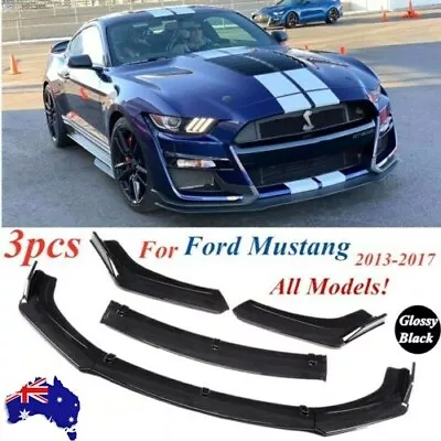 $57.39 • Buy Glossy Black Front Bumper Lip Kit Spoiler Fit For 2013-2017 Ford Mustang