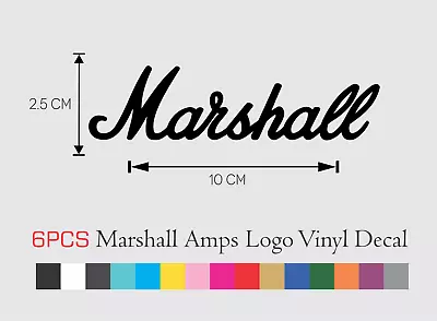 6 PCS Marshall Amps Logo Vinyl Sticker Decal 4 INCH • $12.99