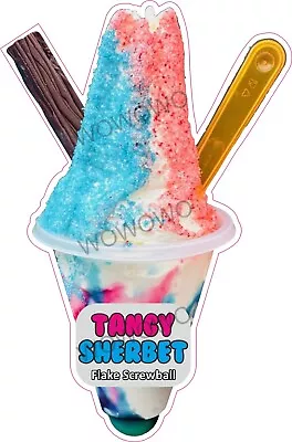 Ice Cream Van Sticker Mixed Sherbet Screwball & Flake Ice Cream Stickers Decals • £3.95