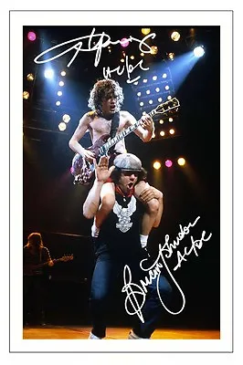 Angus Young & Brian Johnson Signed Photo Print Autograph Ac/dc • £6.90