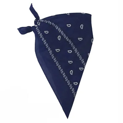 Navy Blue Printed Bandana Neckerchief Cowboy Western Fancy Dress Accessory • £3.99