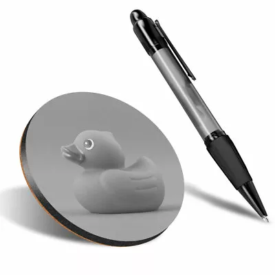 1 X Round Coaster & 1 Pen - BW - Toy Duckling Bath Time Baby Boy #37621 • £5.99