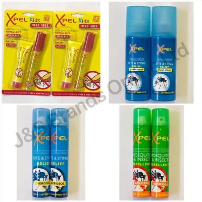 2 X Xpel Kids Mosquito & Insect Repellent Bite & Sting Relief Spray 4 Types • £6.99