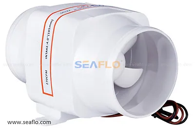 SEAFLO 4  In-Line Marine Bilge Air Blower 12V 270 CFM Quiet Boat White • $34.99