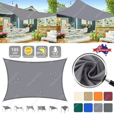 $27.59 • Buy AU Extra Heavy Duty Shade Sail Shade Cloth Gray Sun Triangle Square Rectangle