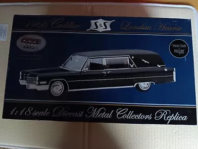 S&S Precision 1966 Cadillac Landau Hearse Black 1:18 Scale Diecast WITH BOX • $367