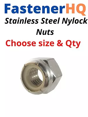 Stainless Steel Nylon Insert Hex Lock Nuts 4-40 6-32 8-32 10-32 1/4-20 5/16 3/8 • $12.25