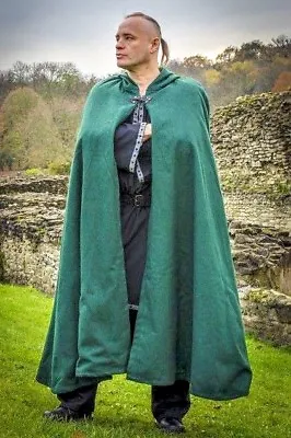 £59.99 • Buy Wool Cloak Cape Robe Mantle With Cotton Lining LARP Reenactment In 5 Colors