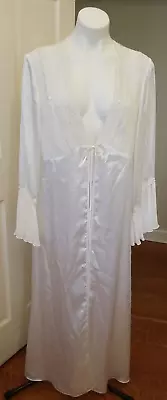 Vtg Madison Studio XL  White Nylon Chiffon Lace Peignoir Negligee Robe Wedding • $18