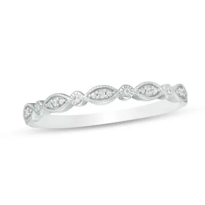 Vintage 0.20CT Simulated Diamond Half Eternity Wedding Band Ring Sterling Silver • $75.43