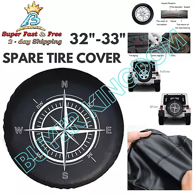 SUV Spare Tire Vinyl Leather Wheel Protection Cover 33  For Jeep Wrangler Sahara • $32.13