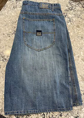$29.99 • Buy Marithe Francois Girbaud 44 Blue Denim Jean Shorts Baggy Pockets Men’s Stitching