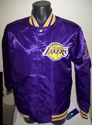 LOS ANGELES LAKERS NBA STARTER SNAP DOWN Jacket PURPLE GOLD & WHITE Trim L XL 2X • $89.99