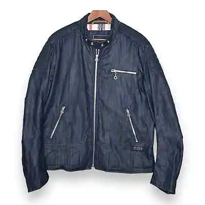 Andrew Marc Moto Denim & Leathers Racer Jacket Size XXL • $104.98