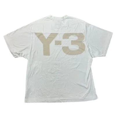Y-3 Yohji Yamamoto T-Shirt Oversized Top White Graphic Print Mens Small • £49.99