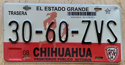 Chihuahua Mexico Mexican License Plate   30 60 Zvs   Fronterizo Publico Autobus • $28.99