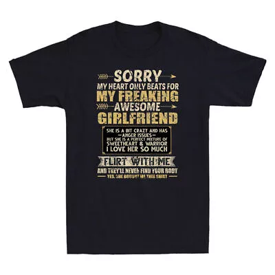 I Love My Freaking Awesome Girlfriend Shes A Bit Crazy Funny Quote Men's T-Shirt • £12.98