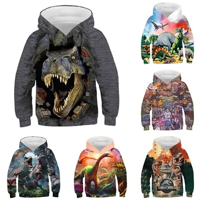 £8.99 • Buy Kids Jurassic World Dinosaur Costume Hoodies Sweatershirt Pullover Hooded Top UK