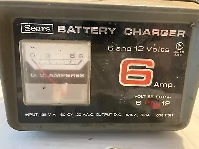 Sears Battery Car Charger 6 AMPS VINTAGE 6 Volt 12 Volt Model 608.71517 • $57