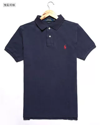 Ralph-Lauren Men Polo Shirt Polo T-Shirt Tops Casual Shirts With Logo Cotton • £21.99