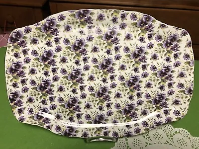 Victoria's Garden Porcelain Dresser Tray Purple Violets 17  • $26