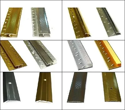 £6.94 • Buy Carpet Flooring Door Bars - Tile Laminate Thresholds Metal Cover Strips
