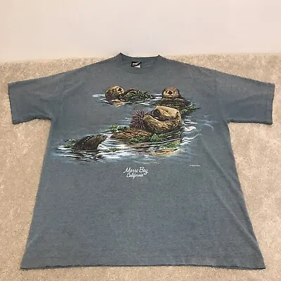 Vtg Habitat Otter Shirt Mens 2XL XCIV Family All Over Print 90s Double Sided USA • $26.99