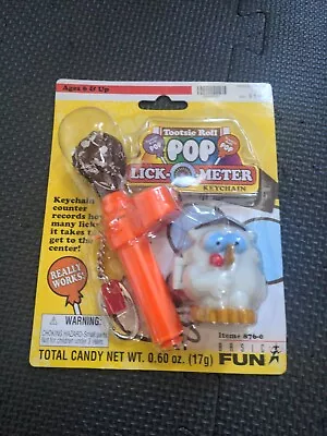 Vintage Basic Fun Novelty Tootsie Roll Pop Lick O Meter Counter Keychain Owl • $22.99