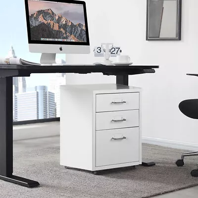 3 Drawer Mobile Filing Cabinet Printer Stand Pedestal Office Under Desk Cupboard • £45.95