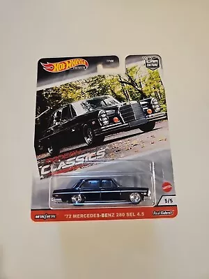 Hot Wheels Modern Classics 1972 Mercedes-Benz 280 SEL 4.5 Black 1:64 NIB • $15