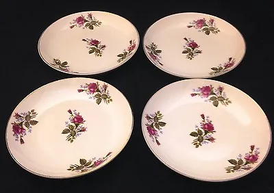 Nasco Moss Rose Bread Plates (set Of 4) - Rose Motif • $12