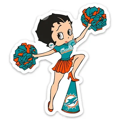 Miami Dolphins Cheerleader STICKER - Betty Boop Florida Fins Tua Hill • $5.45