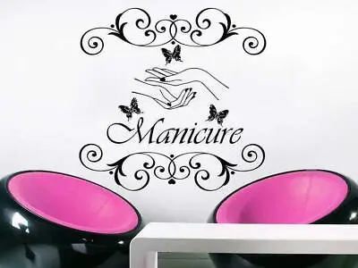 Wall Vinyl Sticker Beauty Shop Store Decal SPA Salon Hair Nail Pedicure Manicure • $25.99