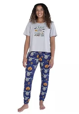 Star Wars Munki Munki Halloween Pajamas Women’s Size Small Grogu 2 Piece Set • $39.96