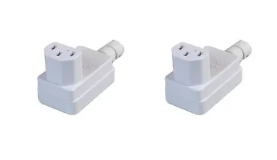 2 IEC Right Angle Heavy Duty C13 Socket Connector Mains Power Plug Female White • £5.99