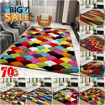 Hand Carved Multi Colour Carpet Small Large Floor Rug Runner Mat Hallway Bedroom • £109.75