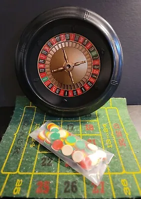 Vintage Athol Research #714 Plastic Roulette Wheel Game W/ Felt Mat And Chips • $14.99