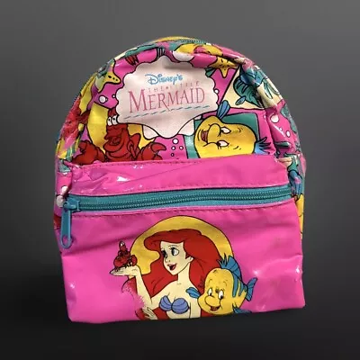 VTG Disney The Little Mermaid Vinyl Mini Backpack Satchel Pyramid Brand RARE • $39.99