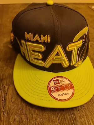 New Era 9fifty Miami Heat Snapback Hat Cap Rare Hi Neon Fluorescent Nwt Retro • $30